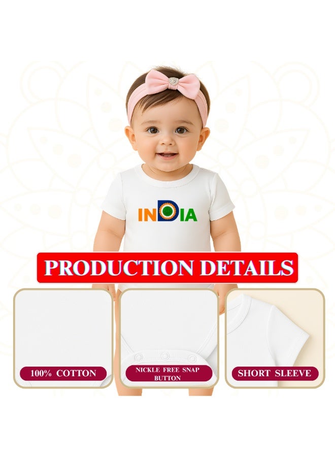 India Baby Romper Printed Designs-100% Cotton Soft Fabric Rompers-Baby Short Sleeve Bodysuit For Boys And Girls-Perfect For New Born Baby-Everyday Wear For Babies - Image 3