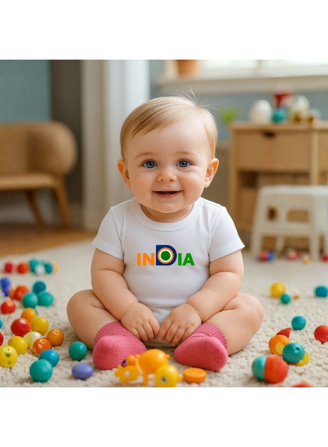 India Baby Romper Printed Designs-100% Cotton Soft Fabric Rompers-Baby Short Sleeve Bodysuit For Boys And Girls-Perfect For New Born Baby-Everyday Wear For Babies - Image 2