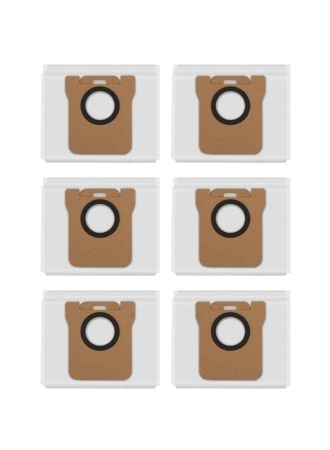 اكسيسن 6 قطع أكياس غبار بديلة لمكانس روبوت Xiaomi X20 Max / X20 Pro،  أكياس مكنسة كهربائية كبيرة السعة ومانعة للتسرب ومزودة بختم تلقائي، مجموعة ملحقات احتياطية - Image 1