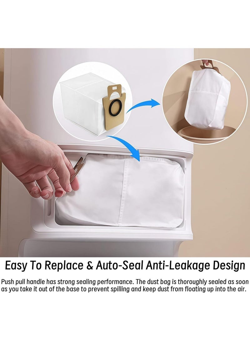 اكسيسن 6 قطع أكياس غبار بديلة لمكانس روبوت Xiaomi X20 Max / X20 Pro،  أكياس مكنسة كهربائية كبيرة السعة ومانعة للتسرب ومزودة بختم تلقائي، مجموعة ملحقات احتياطية - Image 4