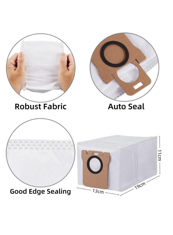 اكسيسن 6 قطع أكياس غبار بديلة لمكانس روبوت Xiaomi X20 Max / X20 Pro،  أكياس مكنسة كهربائية كبيرة السعة ومانعة للتسرب ومزودة بختم تلقائي، مجموعة ملحقات احتياطية - Image 3