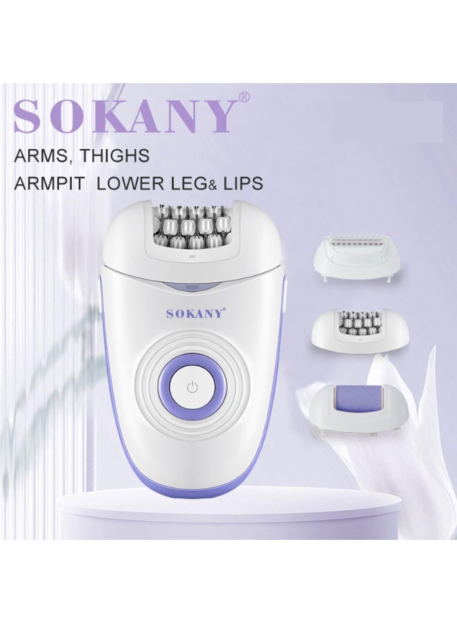 sokany Epilator for Women Cordless Wet & Dry Hair Removal Machine, Facial Hair Remover for Legs, Arms & Body, Built-in Opti Light, Wide Epilator Head, 3 Accessories, Washable Design - Image 2