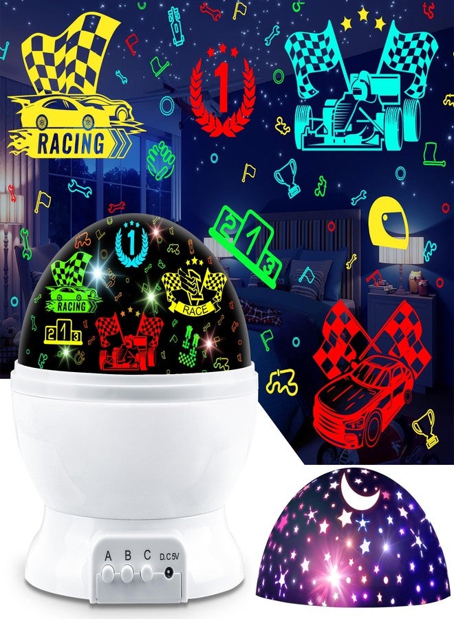 MOKOQI Race Car Night Light Projector Birthday Gifts Toys for Boys Age 3-5 Kids Car Nightlights 360 Degree Rotation with 17 Colors Changing Star Projector Ceiling Light Projector for Boys - Image 1