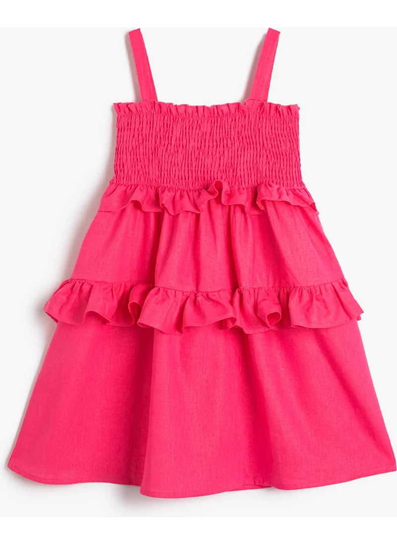 كوتون Frilly Dress with Strap Gipe Detail