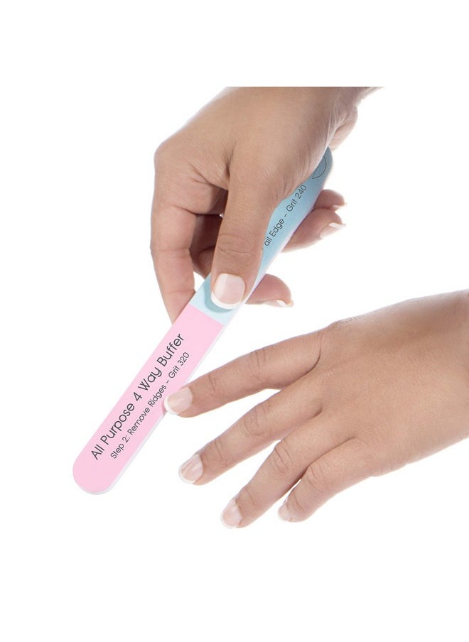 4 Way Finger Nail File And Buffer Emery Boards For Natural Nails 4 Fingernail Files In 1 Professional Filer Board And Shiners 7 Inches Long Salon Supplies Buffers Shine Kit 12 Pack