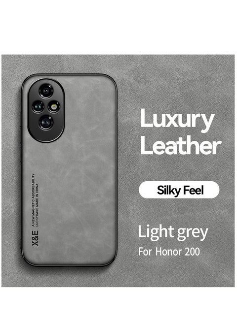 Protective Phone Case for Honor 200 with Built in Magnetic Sheet Shockproof High Quality Luxury PU Leather Skin-friendly Phone Cover