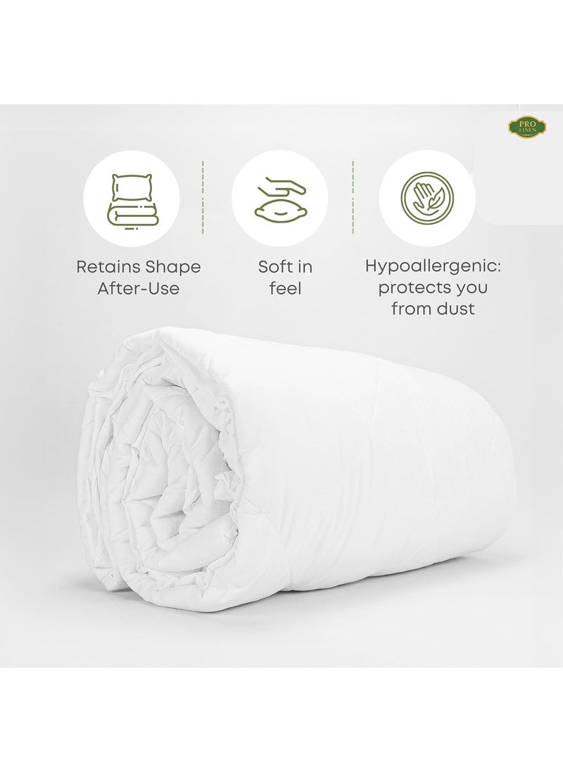 Pro Linen Pro Linen Premium Cozy Quilted White Microfiber Comforter Duvet King Size 250 X 250 Cms  - Image 3