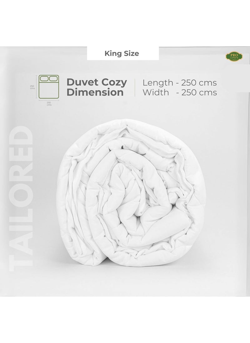 Pro Linen Pro Linen Premium Cozy Quilted White Microfiber Comforter Duvet King Size 250 X 250 Cms  - Image 5