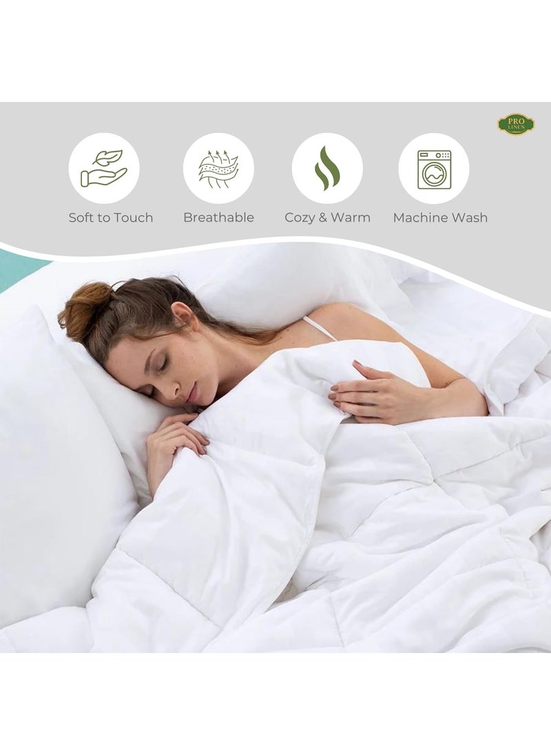 Pro Linen Pro Linen Premium Cozy Quilted White Microfiber Comforter Duvet King Size 250 X 250 Cms  - Image 2