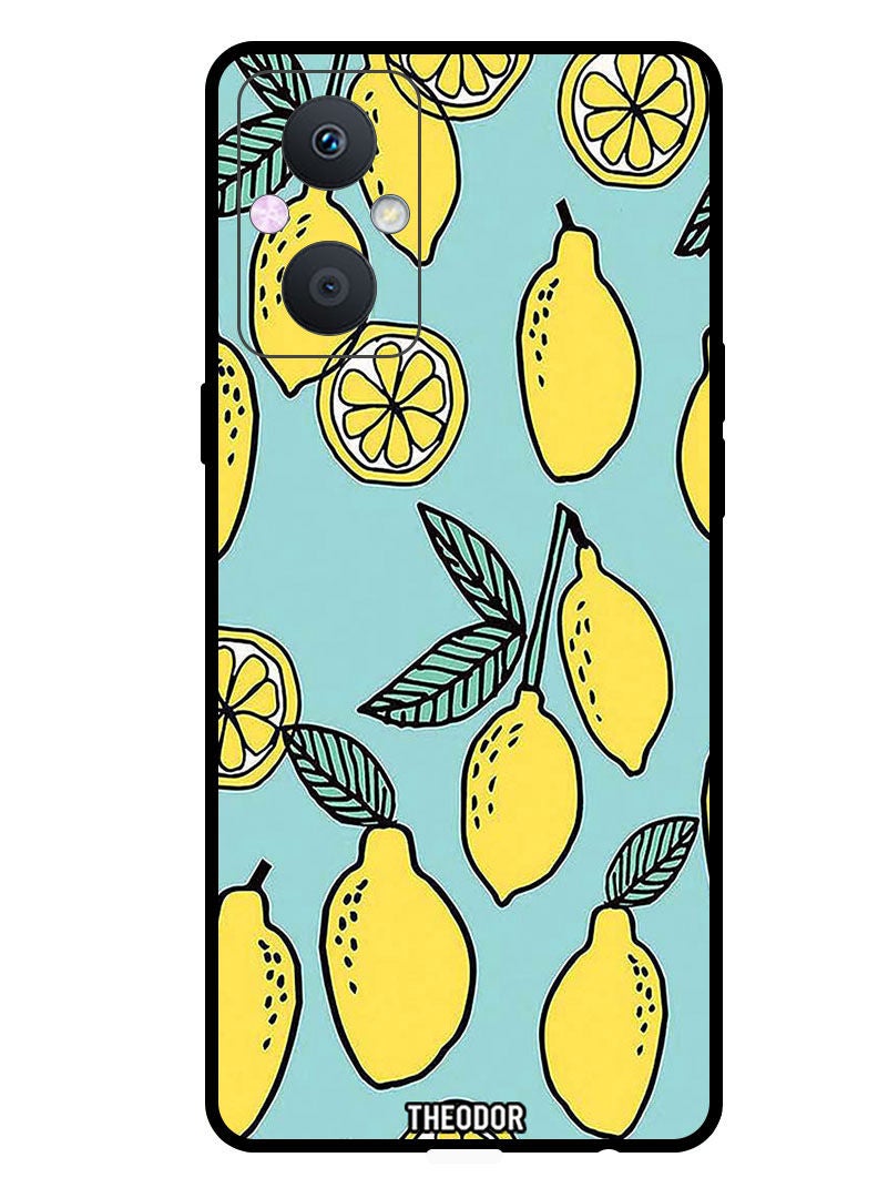 Theodor Protective Case Cover For OPPO A96 5G  Lemons Background Turqoise - Image 1
