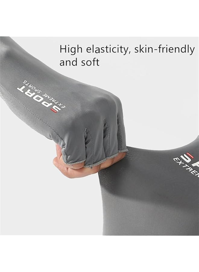 PROMASS Sun Protective Arm Sleeves with Fingerless Gloves for Men and Women, Cooling Ice Silk Arm Cover Up Outdoor Sports Sleeves for Arm Protection - Image 5
