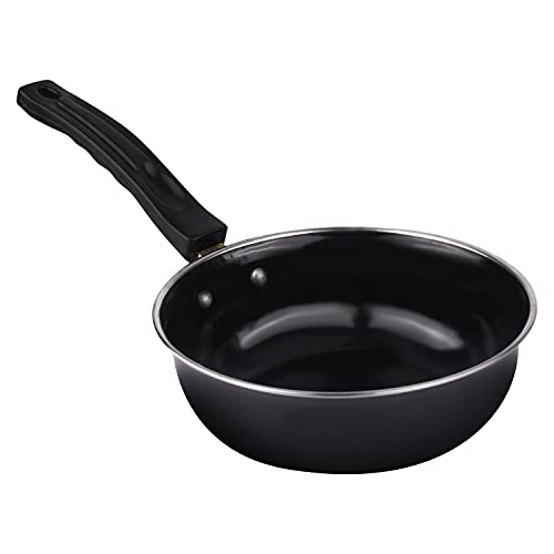 ATEVON Induction-Friendly Nonstick Aluminium Cookware Set - Tadka Pans and Saucepan Combo, Black, 2 Count - Image 2