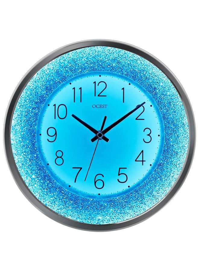 OCEST 12 Inch Wall Clocks Crushed Diamond Night Light, Silent LED Sparkle Glow in The Dark Decorative Large Display Clock for Bedroom, Living Room, Kitchen - Silver - Image 1