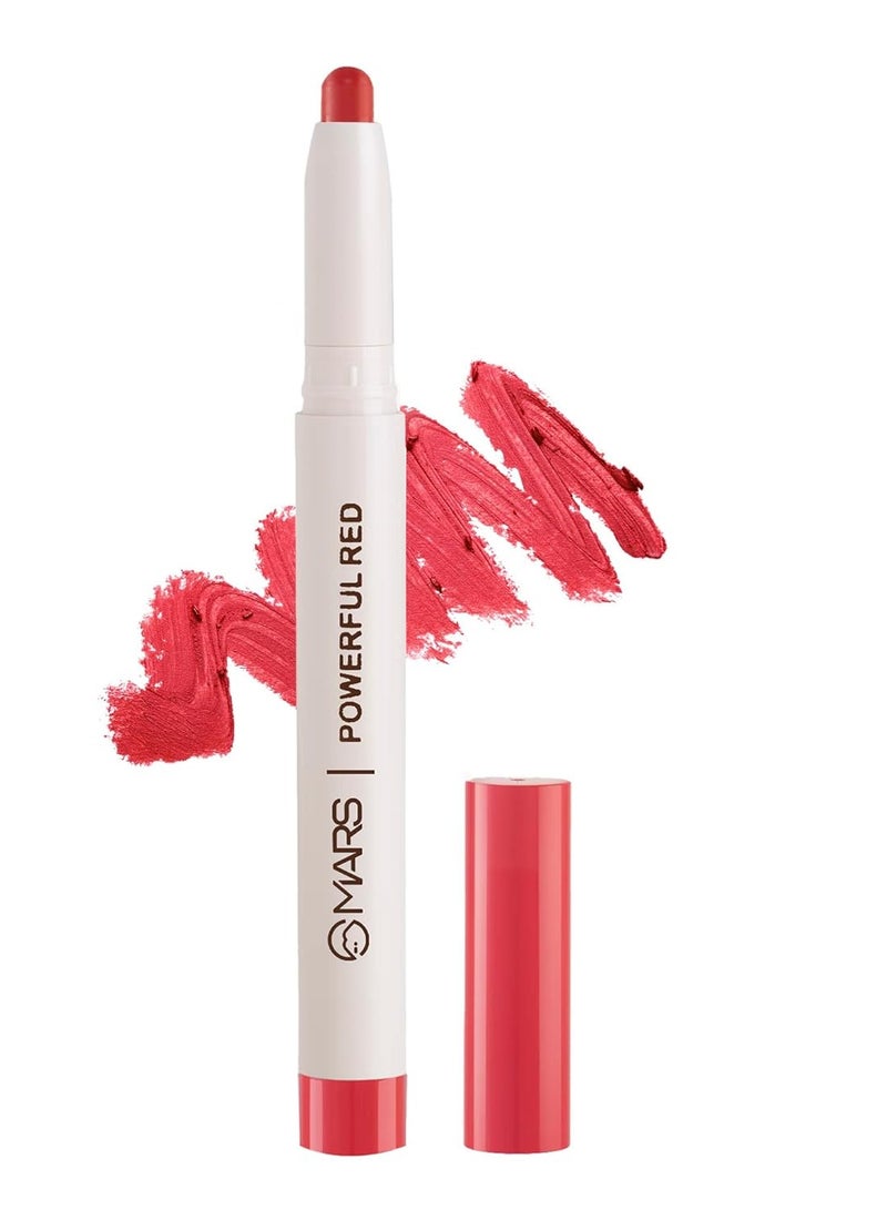 مارس قلم تلوين الشفاه بوبينز طويل الأمد قابل للسحب من مارس، 1.3 جم 01 POWERFULL RED - Image 1