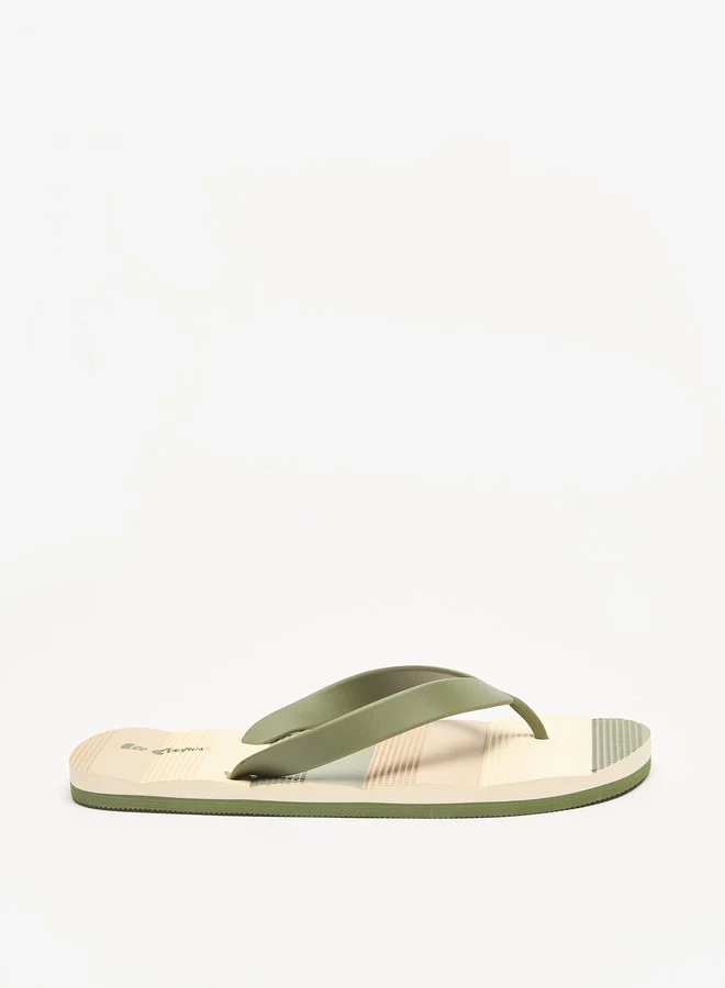 Lee Cooper Men's Striped Slip-On Thong Slippers
