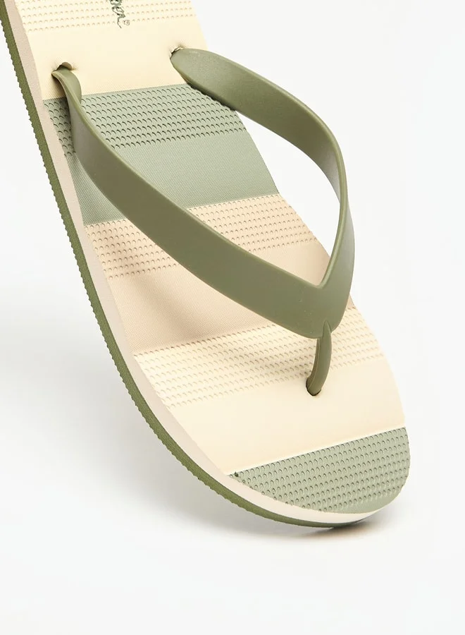 Lee Cooper Men's Striped Slip-On Thong Slippers