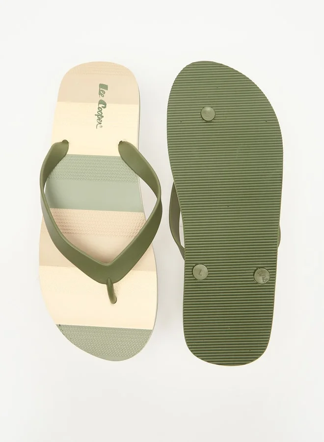 Lee Cooper Men's Striped Slip-On Thong Slippers