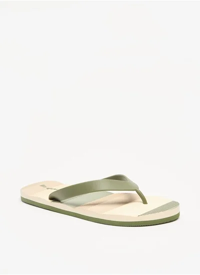 Lee Cooper Men's Striped Slip-On Thong Slippers