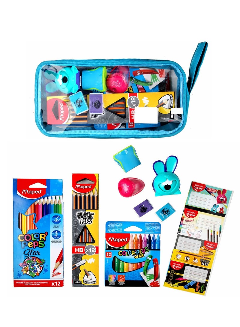 Maped مجموعة قرطاسية مدرسية مكونة من 28 قطعة بألوان متنوعة - Image 1