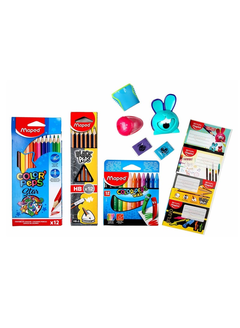 Maped مجموعة قرطاسية مدرسية مكونة من 28 قطعة بألوان متنوعة - Image 2