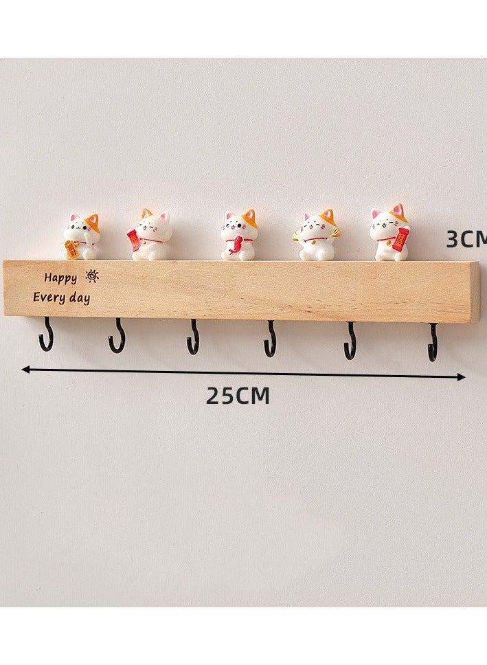 Wall Mounted Key Storage Rack Made Of Solid Wood No Drilling Required Door Mounted Key Hook Creative Decorative Rack At The Entrance 