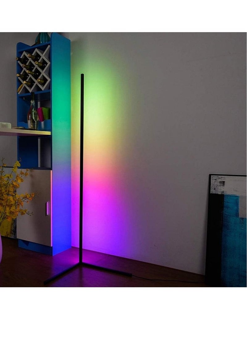 Smart RGB Floor Lamp, LED Floor Lamp Ambient Background Light, Modern Minimalism Color Changing LED Dimmable Torchiere, Black - Image 5