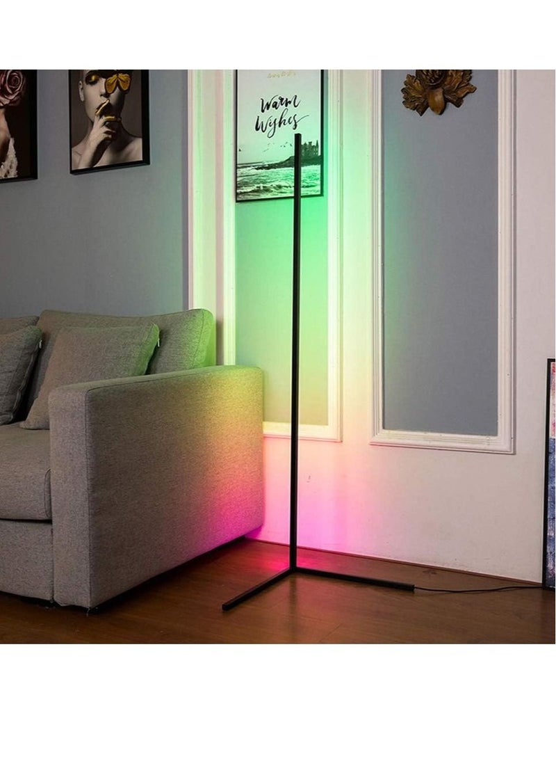 Smart RGB Floor Lamp, LED Floor Lamp Ambient Background Light, Modern Minimalism Color Changing LED Dimmable Torchiere, Black - Image 4