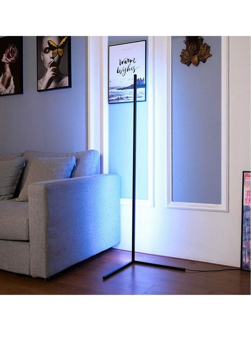 Smart RGB Floor Lamp, LED Floor Lamp Ambient Background Light, Modern Minimalism Color Changing LED Dimmable Torchiere, Black - Image 3