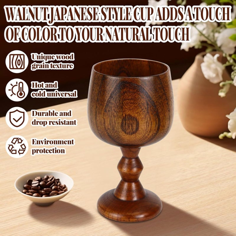Koqye Koqye 2Piece Wooden Goblets  53oz Medieval Wine Chalice Cups Handcrafted Wood Cups Vintage Style for Communion Altar Kitchen  Home Decor  - Image 4
