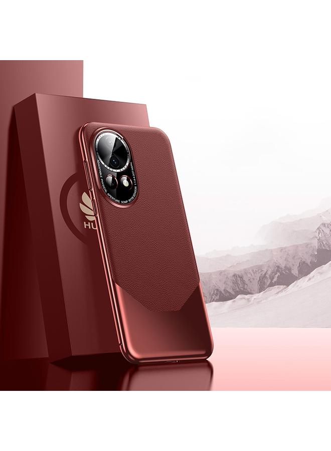 S-TOP Case For Huawei nova 12 Electroplated Imitation Ultimate Design PC + Leather Phone Case - Image 1