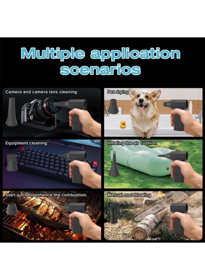 Yakiter Cordless Air Duster-130000RPM Super Power Cordless Air Duster, 4-Gear Adjustable Mini Blower with Fast Charging, Dust Blower for Computer, Keyboard, House, Outdoor and Car (Black) - Image 3