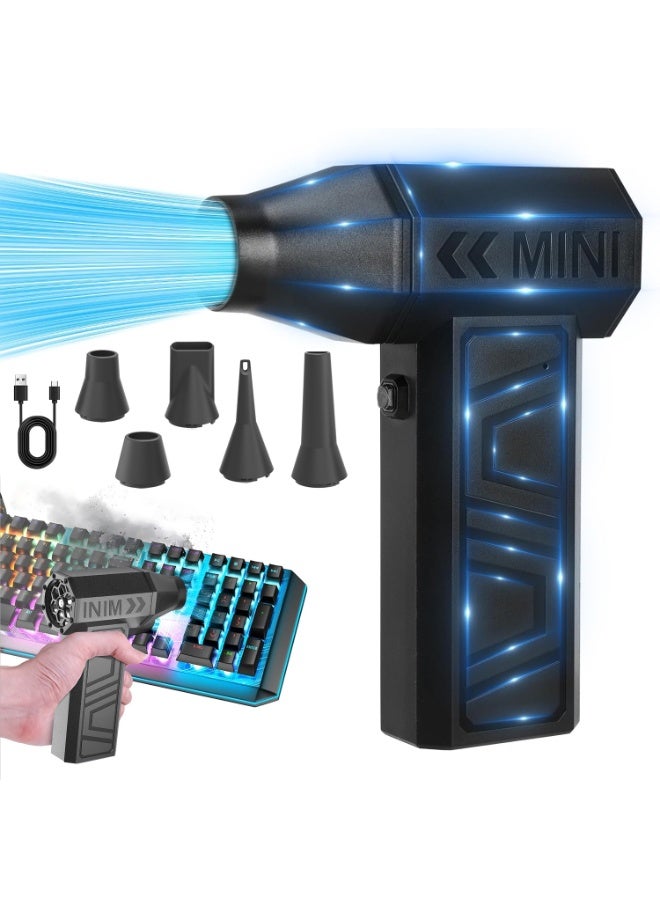 Yakiter Cordless Air Duster-130000RPM Super Power Cordless Air Duster, 4-Gear Adjustable Mini Blower with Fast Charging, Dust Blower for Computer, Keyboard, House, Outdoor and Car (Black) - Image 1