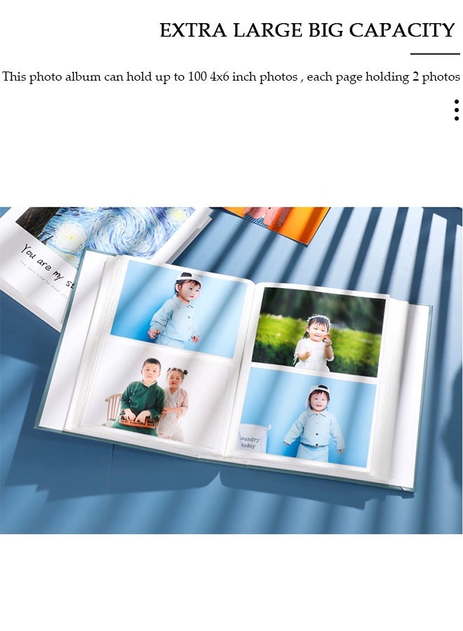 DUNISO Photo Album,28*30*6cm, Photo Album Book 100 Photos, Cartoon Cover Photo Book, Album for Family/Wedding/Travel/Baby, Artwork or Postcard Storage, Blank Pages Memory Book - Image 5