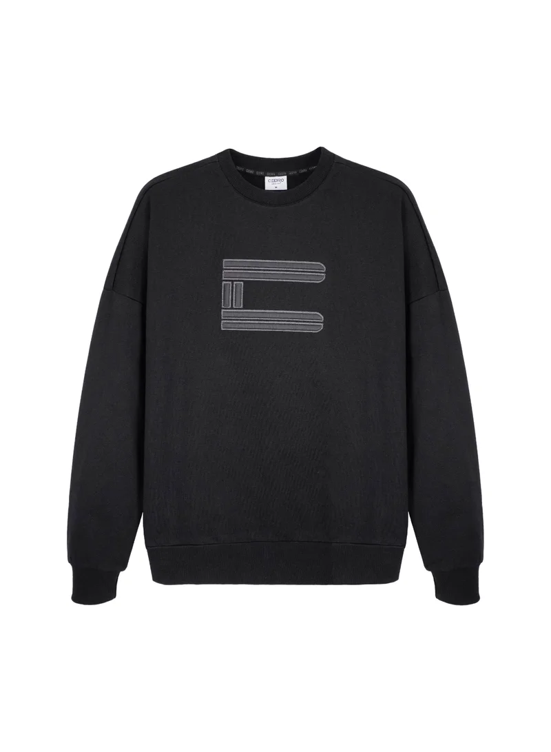 Cedro CEDRO Men's Long Sleeve Crew Neck Sweatshirt with Embroidery Graphic, French Terry, 100% Cotton