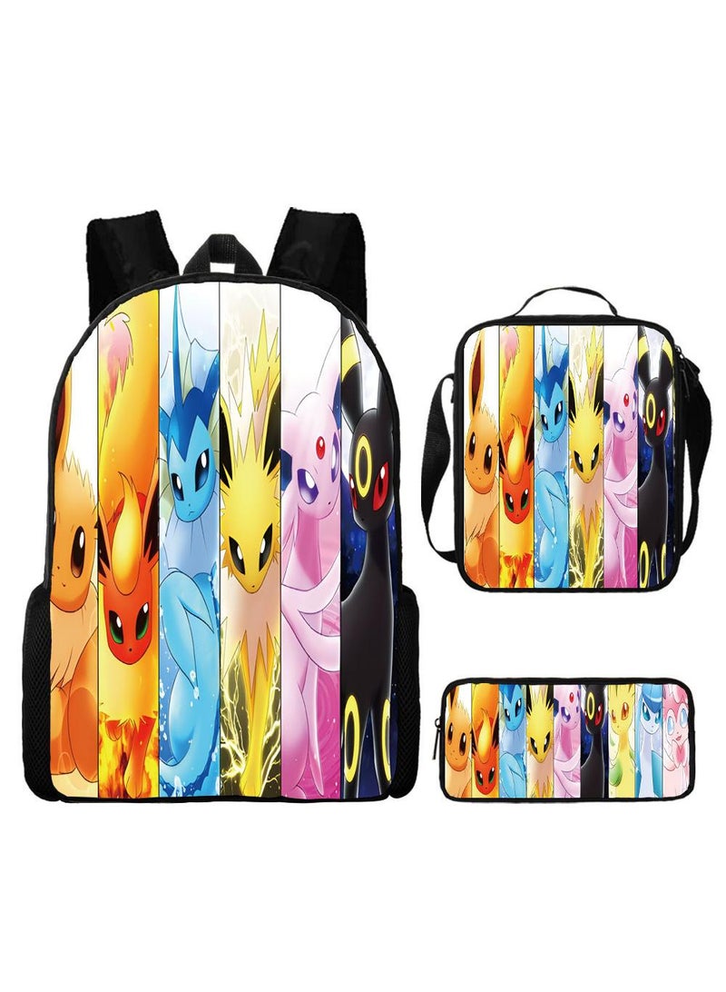 general 3-Piece Pokemon 3D Print Backpack Set - Image 1