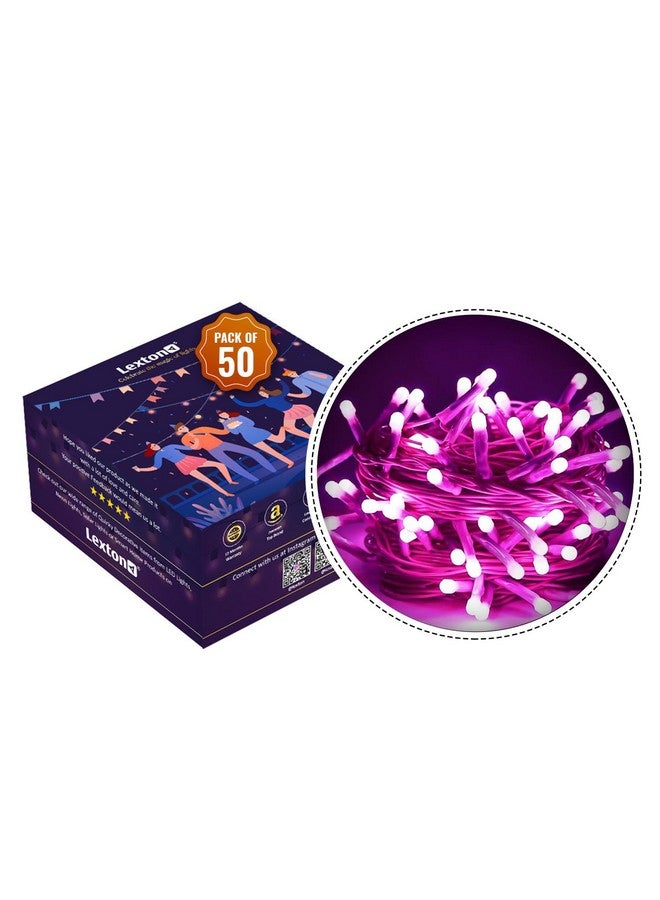 Lexton 40 LED Power Pixel Serial String/Fairy Light | Plug Sourced | Suitable for Home & Outdoor Decoration, Diwali, Christmas, Ramadan, Wedding, Party, Festival (Pack of 50, Pink) - Image 2