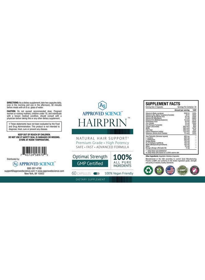 أبروفد ساينس هيربرين معتمد علميًا - يعزز نمو الشعر ويساعد على تنشيط الدورة الدموية في فروة الرأس. 60 كبسولة نباتية. عبوة واحدة - Image 5