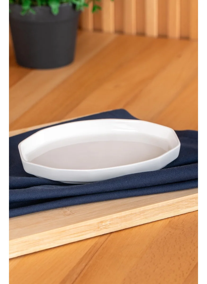 Acar Hexagon Art Oval Boat Plate 15 cm