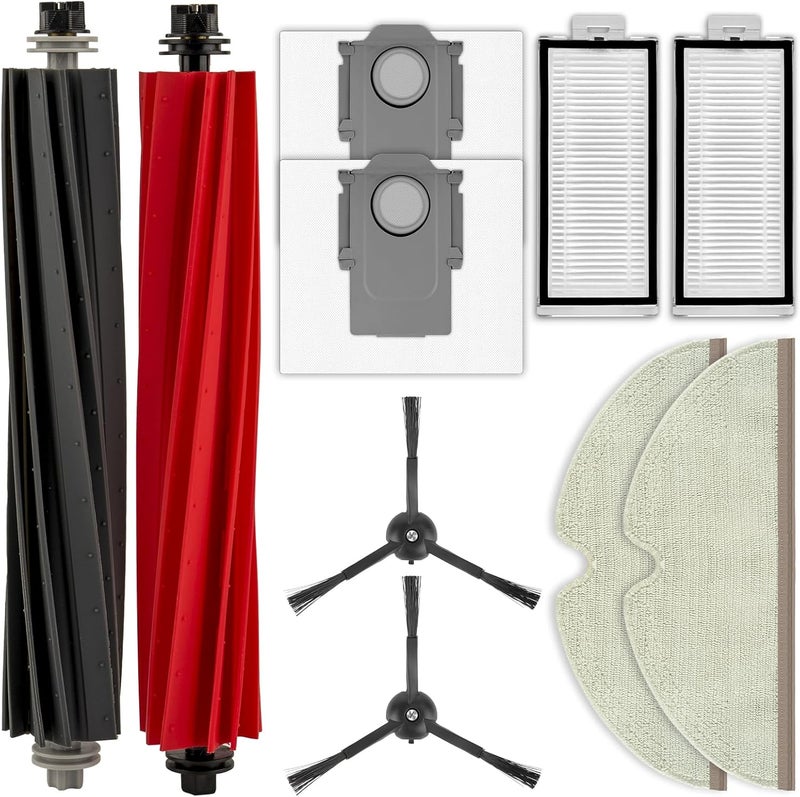 CHAIN PEAK (10 Pack) Q5 Pro Replacement Parts Compatible with Roborock Q5 Pro/ Q5 Pro+/ Q8 Max/ Q8 Max+ Robot Vacuum, 2 Roller Brushes, 2 HEPA Filters, 2 Side Brushes, 2 Dust bags, 2 Mop Pads, Accessories Kit - Image 1