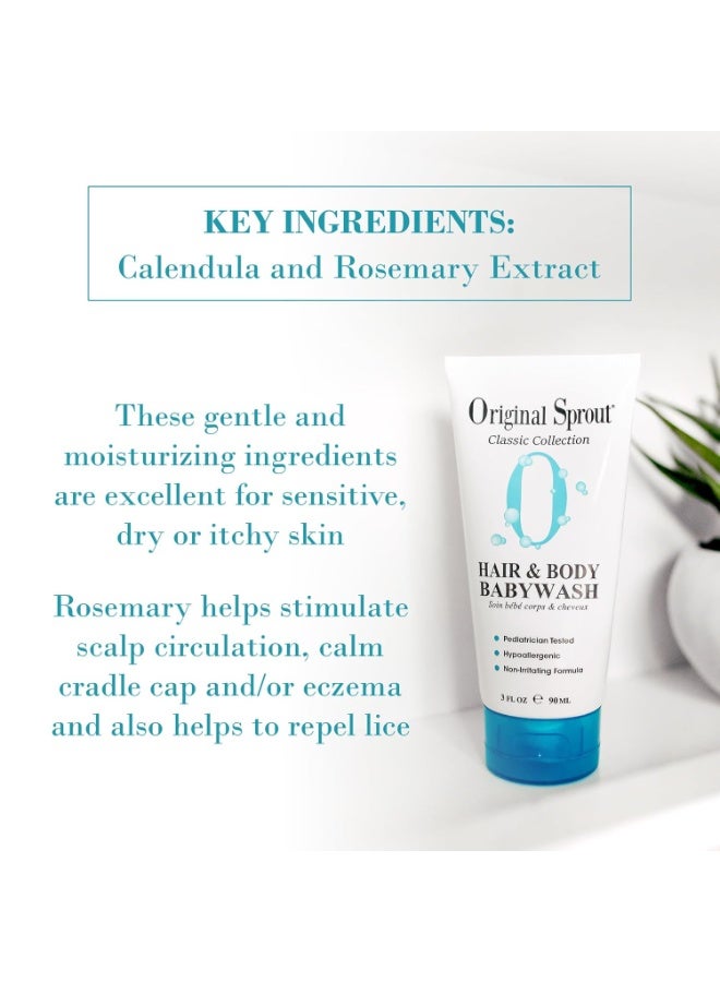 Original Sprout Original Sprout Baby Shampoo and Body Wash, Hypoallergenic Formula with Organic Calendula & Rosemary for Sensitive Hair & Skin, 32 oz. Bottle - Image 2