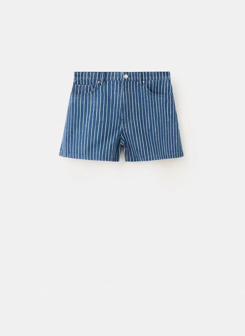 Mango 52-AZUL High-Rise Denim Shorts for Women | Best Price UAE