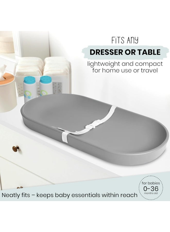 Mimelon Diaper Changing Pad for Baby Waterproof Wipe Clean Changing Mat Baby with Raised Sides and Belt Lightweight & Portable Contoured Cushioned Foam Pad with Non-Slip Base وسادة تغيير الطفل - Image 4