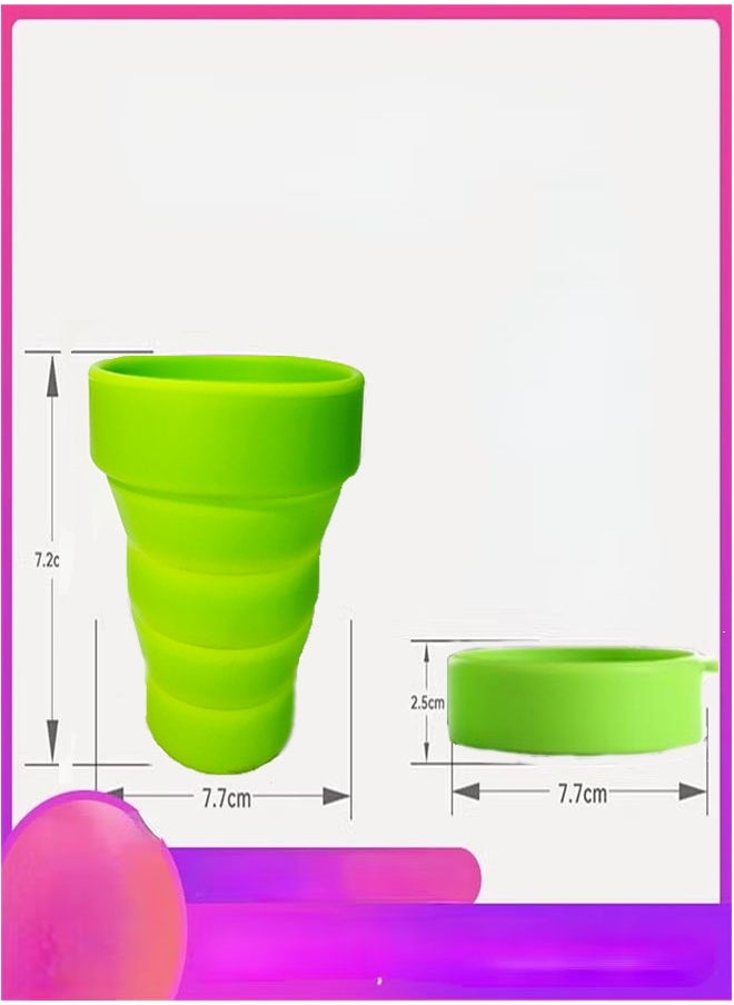 Ailily Collapsible Silicone Cup Holder Sterilizing Container Storage for Menstrual Cup Microwave Friendly Menstrual Cup Sterilizer(green)  - Image 3
