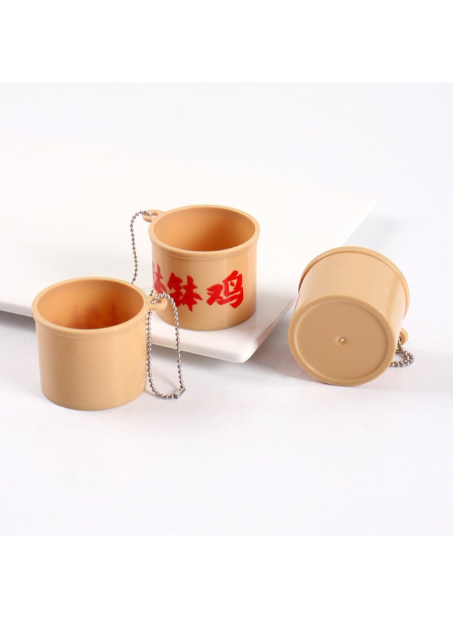 Simulation Miniature Bowl Chicken Bucket Model Key Chain Bead Chain Pendant Diy Food Play Doll House Kitchen Toy Accessories-Colour:4cm Bobo Chicken Bucket (model Model)