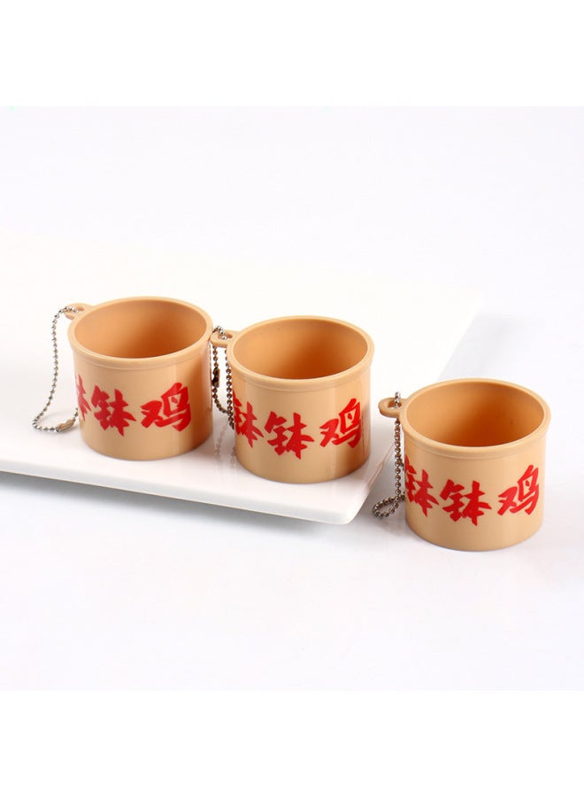 Simulation Miniature Bowl Chicken Bucket Model Key Chain Bead Chain Pendant Diy Food Play Doll House Kitchen Toy Accessories-Colour:4cm Bobo Chicken Bucket (model Model)