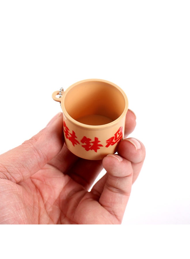 Simulation Miniature Bowl Chicken Bucket Model Key Chain Bead Chain Pendant Diy Food Play Doll House Kitchen Toy Accessories-Colour:4cm Bobo Chicken Bucket (model Model)