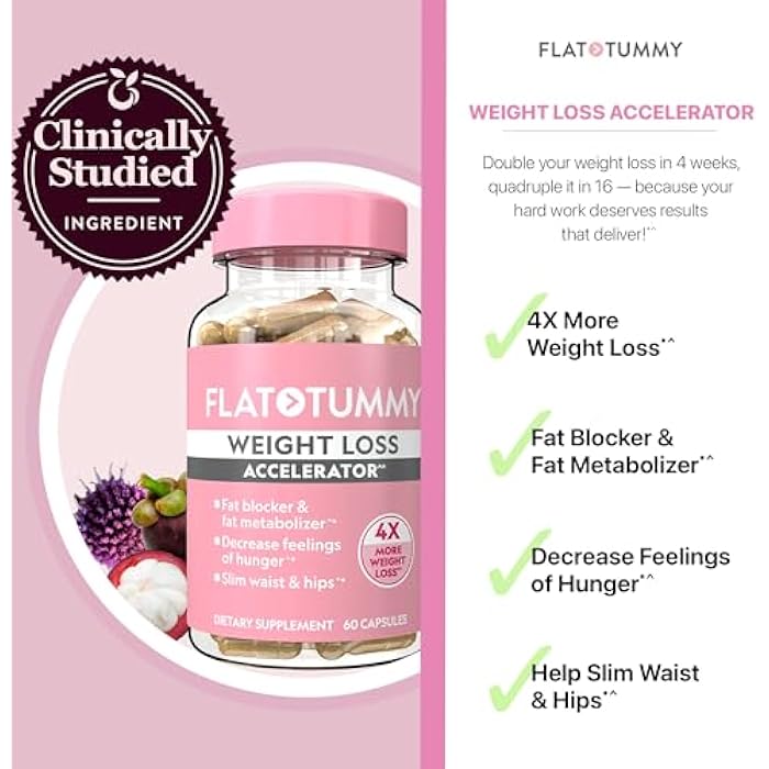 Flat Tummy مسرع فقدان الوزن للبطن المسطح - حارق دهون مثبت سريرياً ومثبط للشهية للنساء، مكمل بعد GLP-1 - حققي خصرًا وأردافًا أنحف - 60 كبسولة - Image 3