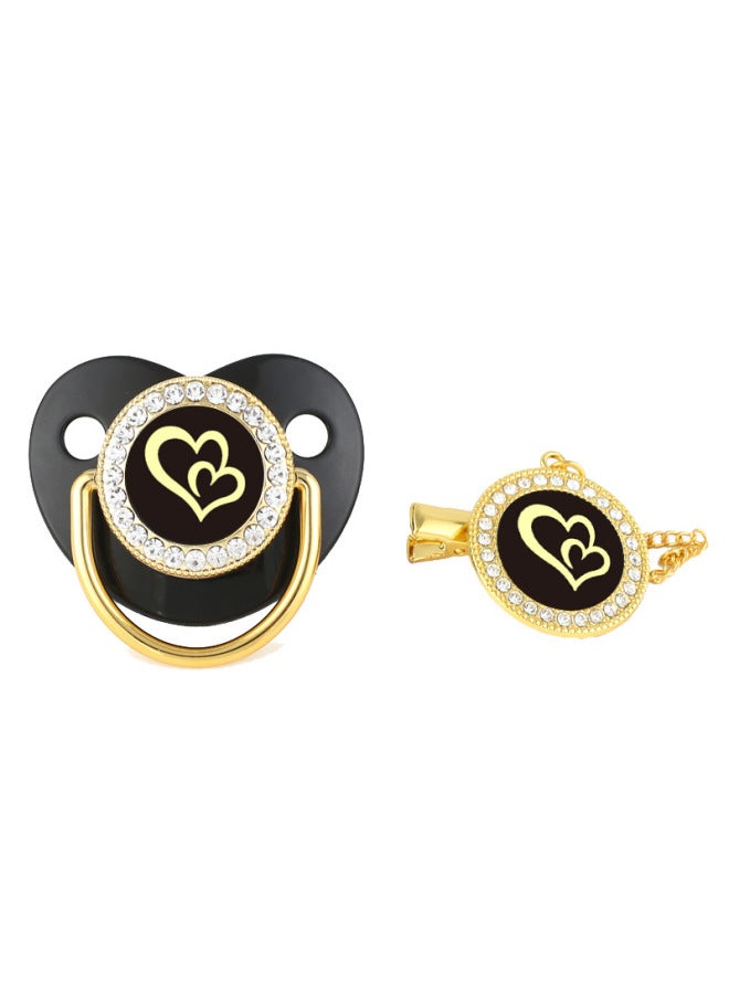 Direct Heart-shaped Soothing Play Mouth Baby Black Soothing Pacifier Spot