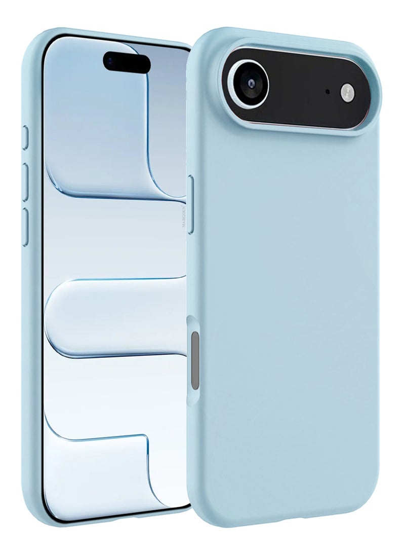 CATANES 3 Packs Silicone Protective Phone Case for iPhone 17 Air , Soft Anti-Scratch Microfiber Lining Ultra Slim Drop Protection Phone Cover with Two Privacy Screen Protectors - Sky Blue - Image 2