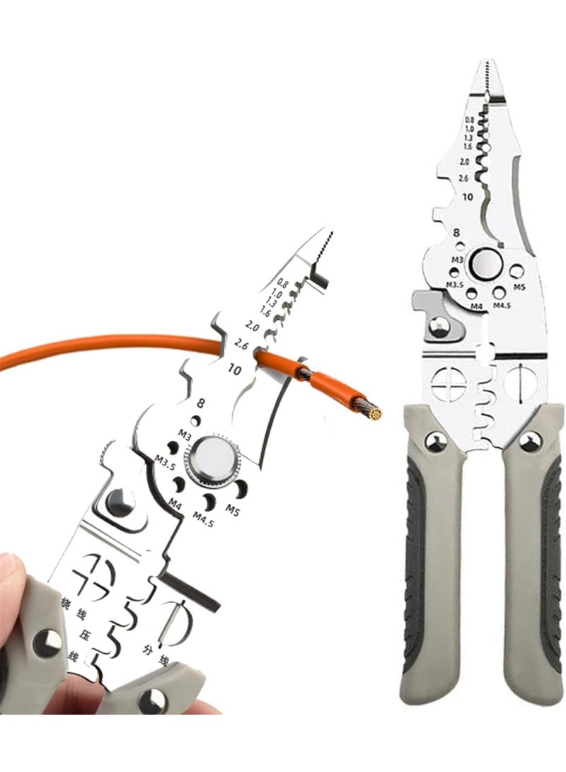 Relex Multifunctional Wire Stripper Crimper Cable Cutter Pliers, Professional Electrical Wire Stripping Tool, Wire Strippers and Crimping Tool for Stripping, Cutting and Crimping - Image 1